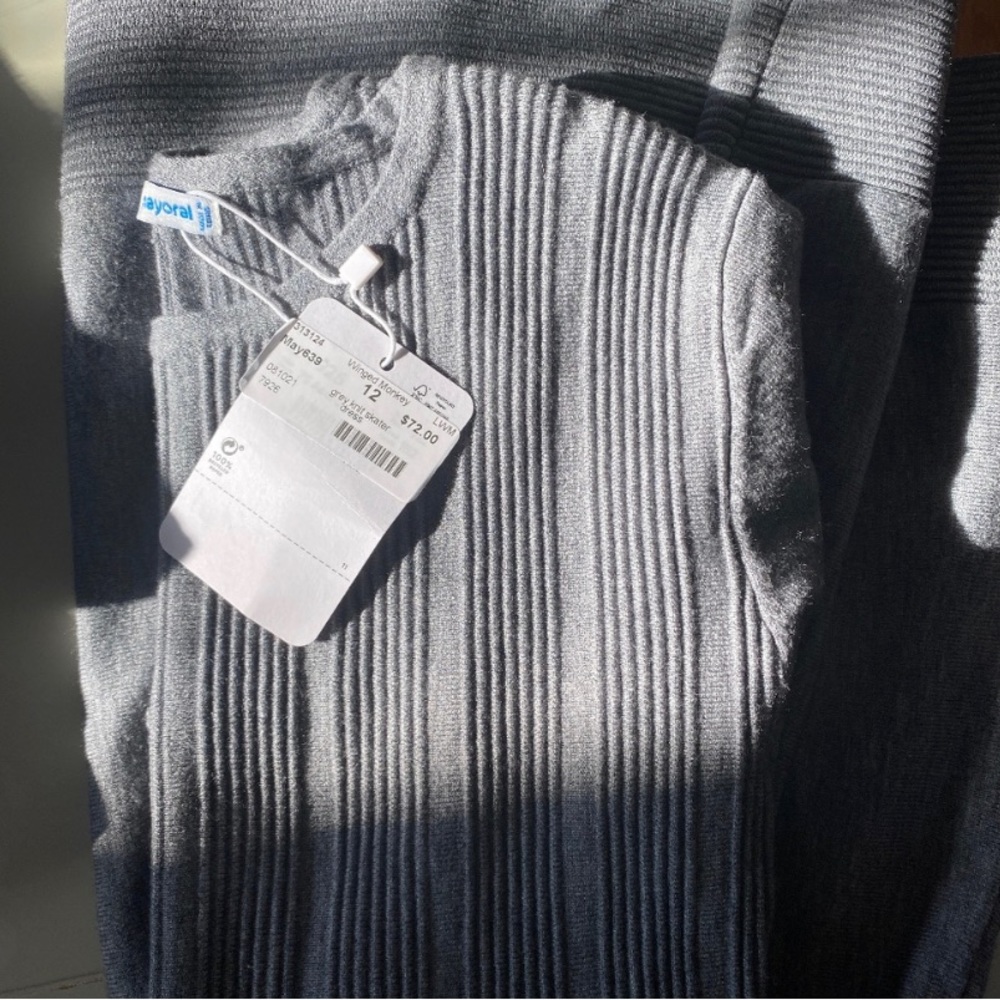 kids grey knit skater dress from Mayoral.